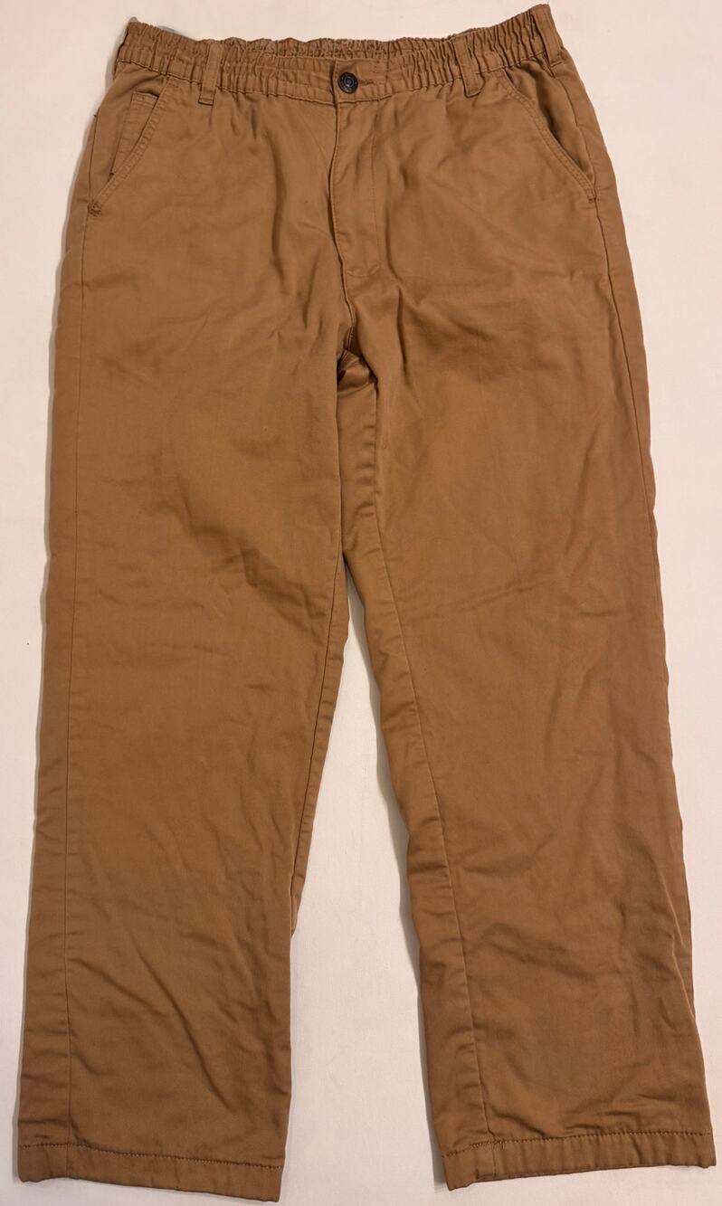 Haband's Ice House Flannel Lined Slacks Tan Elastic Waist Sz M Men's Outdoor